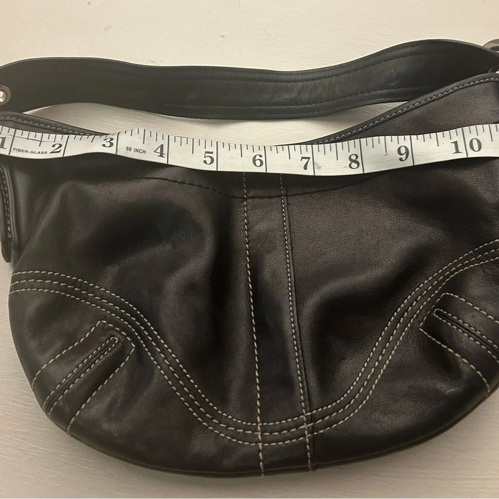 COACH Vintage Mini SoHo Hobo Black Leather Hobo Bag from the early 2000’s